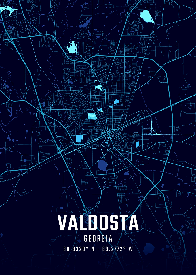 Valdosta Georgia Midnight City Map