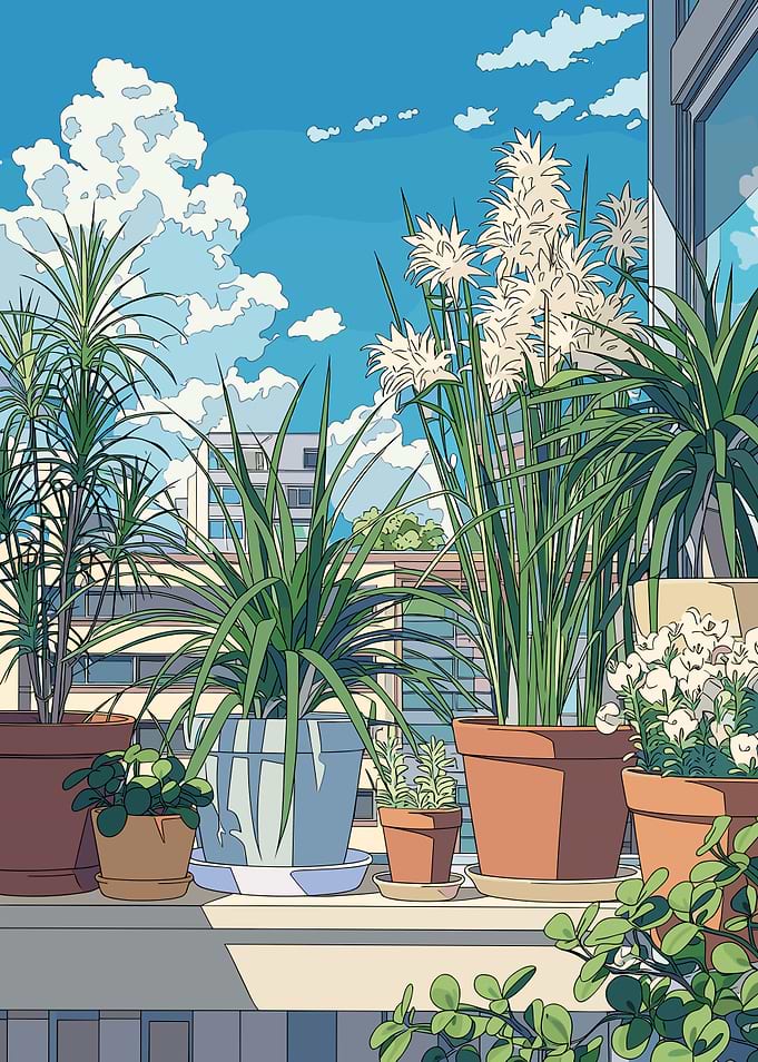 Balcony Garden with City View
