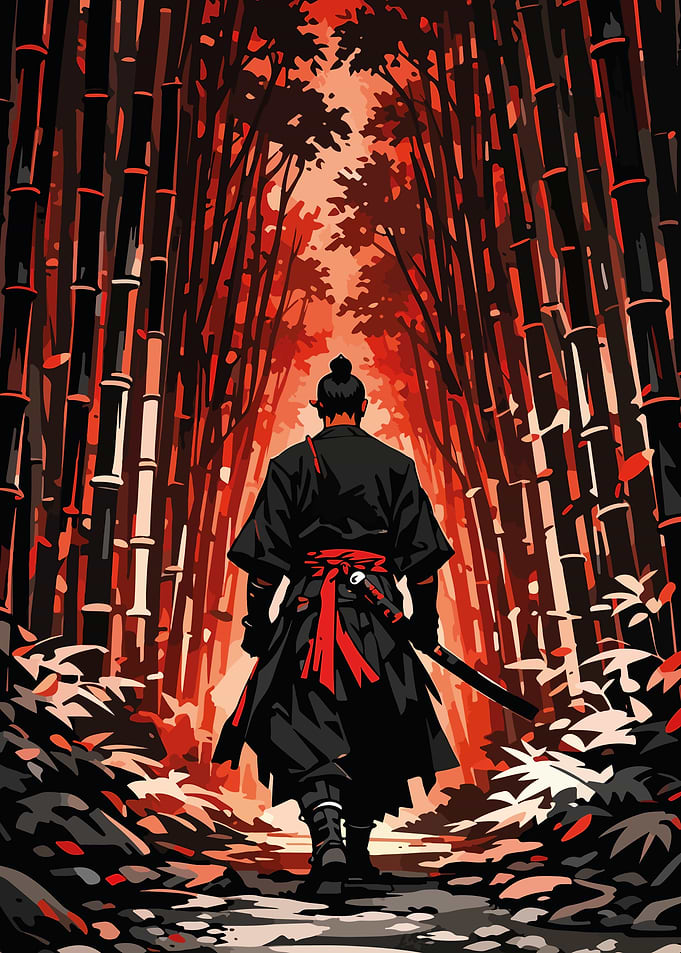 Samurai in a Bamboo Forest