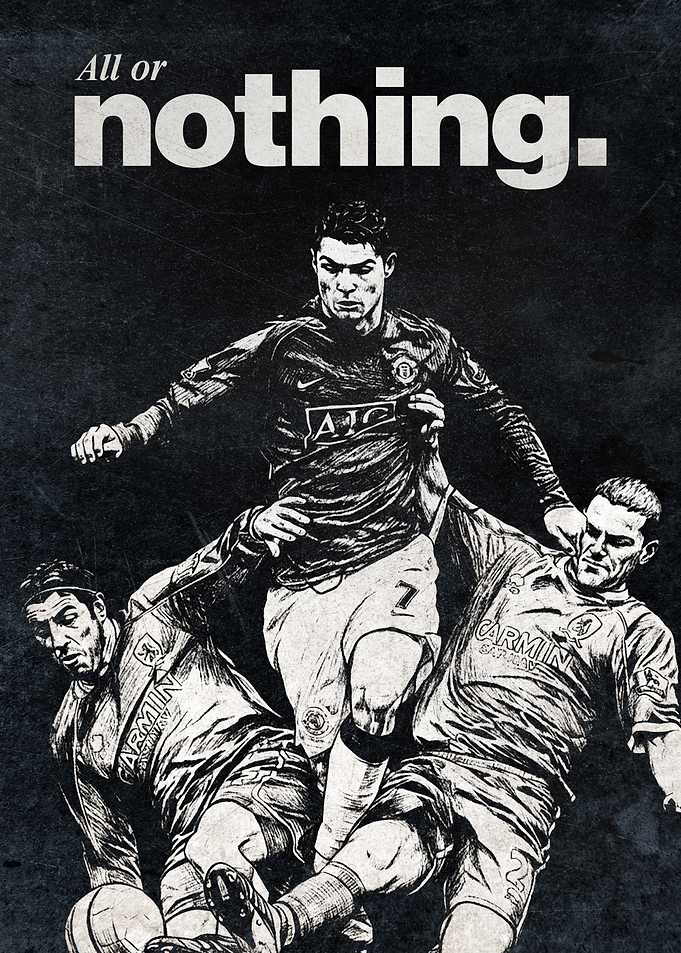 Inspirational Football Poster – “All or Nothing” Motivational Wall Art