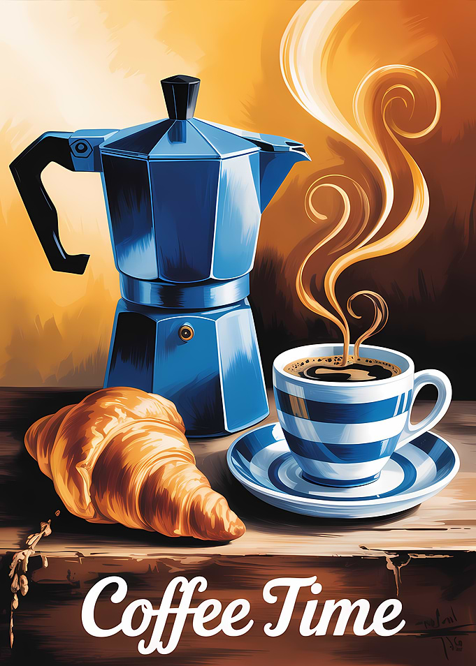 Coffee Time with Croissant