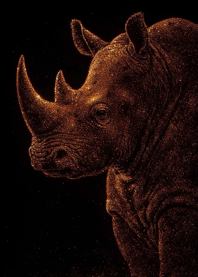Golden Rhino Portrait