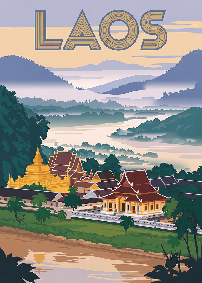Laos Travel Poster