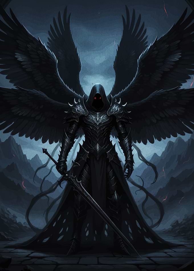 Dark Angel Warrior with Sword