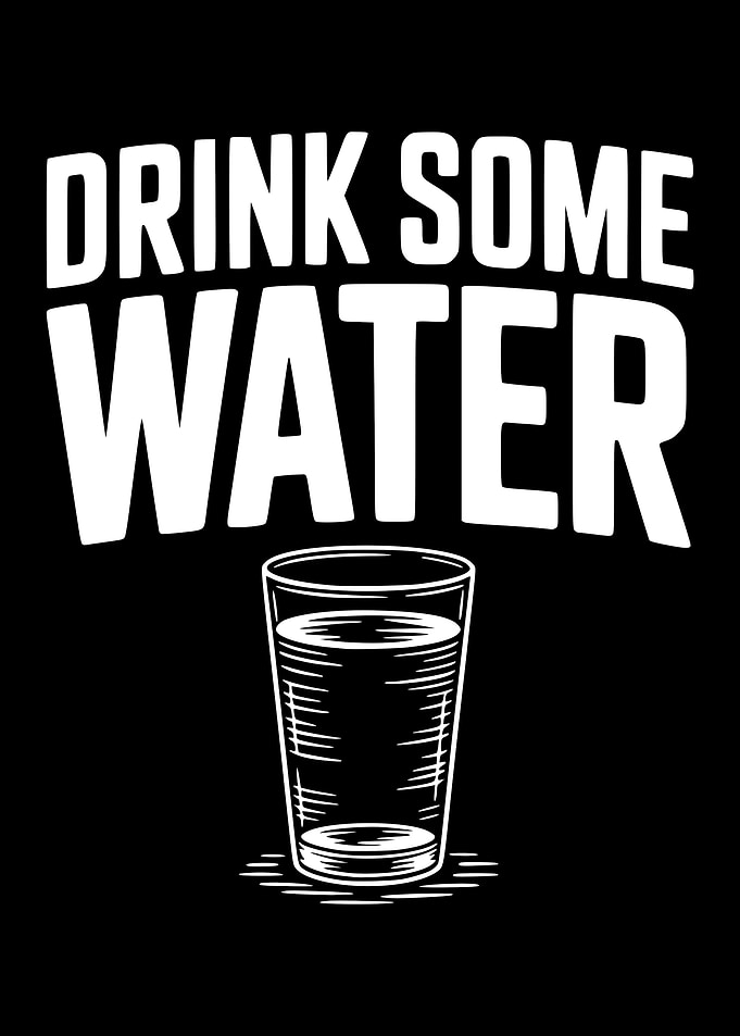 Drink Some Water Text Art