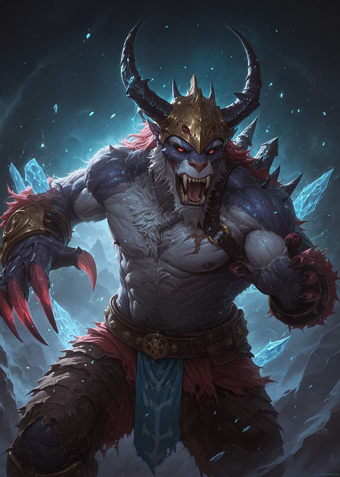 Fierce Beast Warrior with Horns