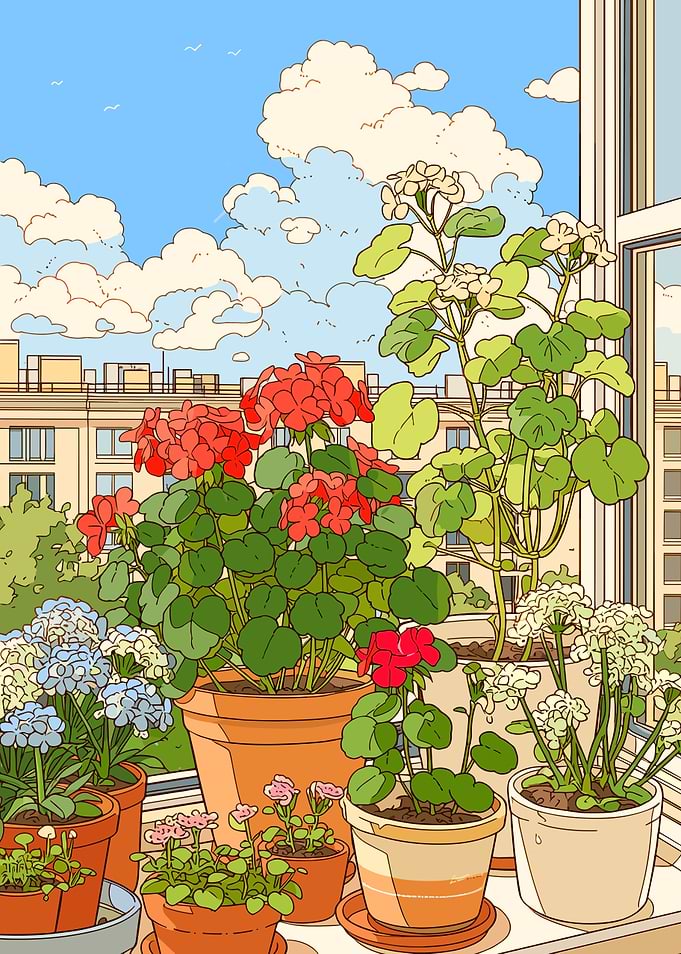 Balcony Garden with City View