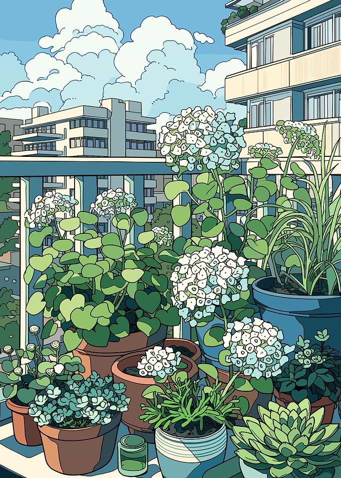 Balcony Garden with City View