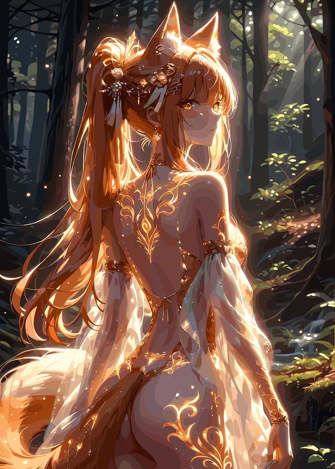 Fox Spirit in Enchanted Forest