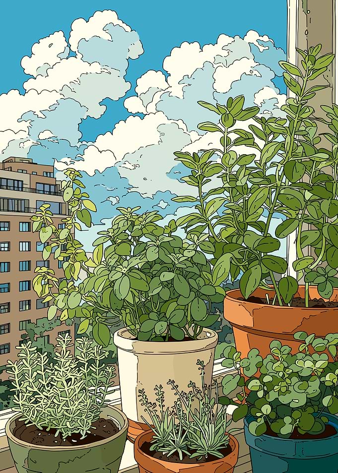 Balcony Garden with City View