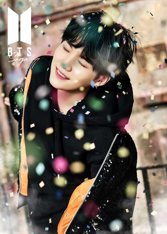 BTS Suga with Confetti