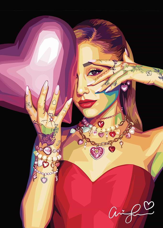 Ariana Grande Pop Art Portrait