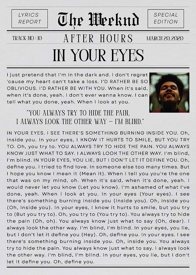 The Weeknd In Your Eyes