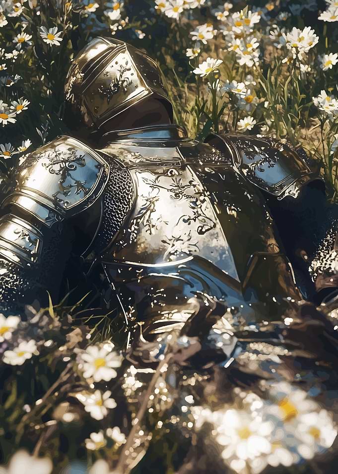 Knight in Armor Among Daisies