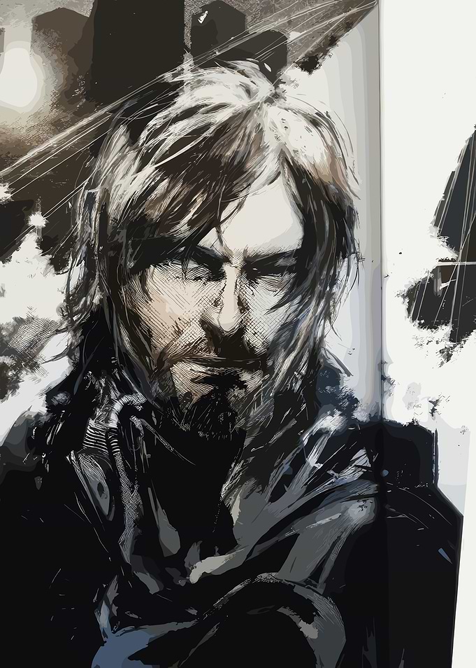 Brooding Man in Dark Clothing