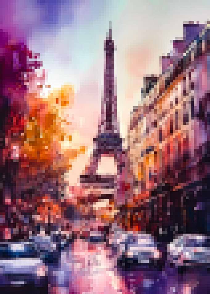 Eiffel Tower street scene
