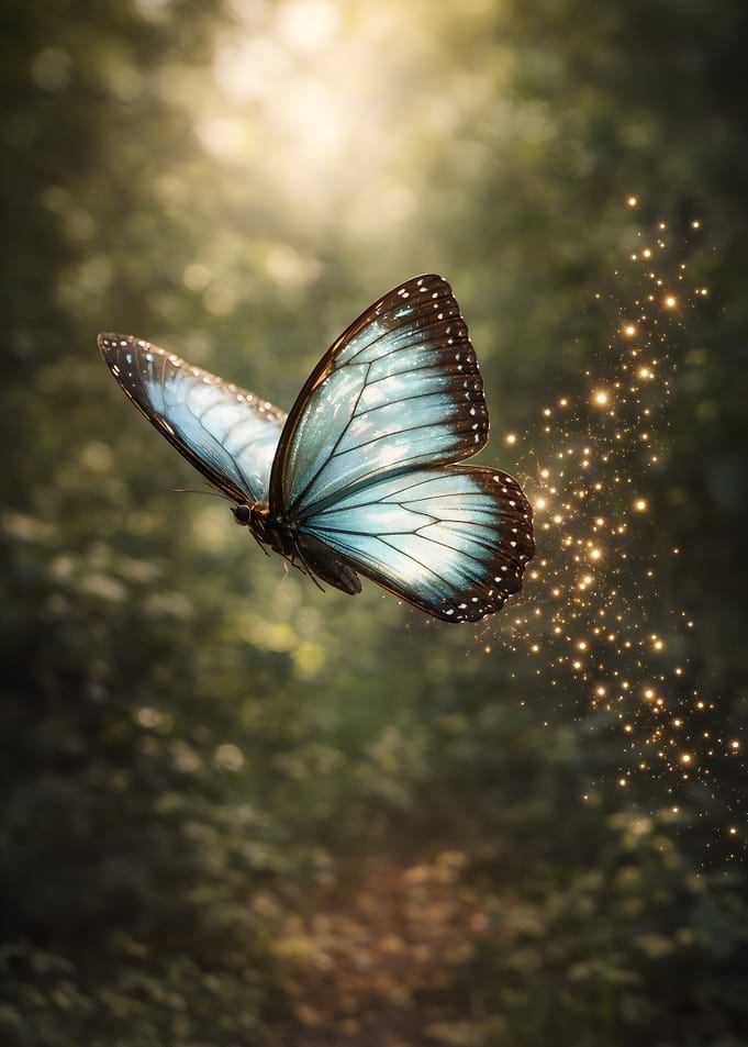 Magical Butterfly in Forest