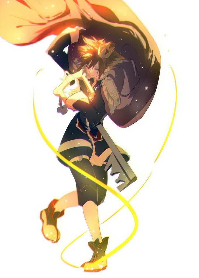 Anime character with keyblade