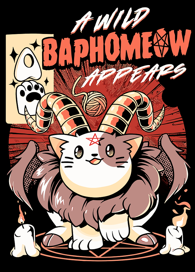 Baphomet Cat with Ouija Board