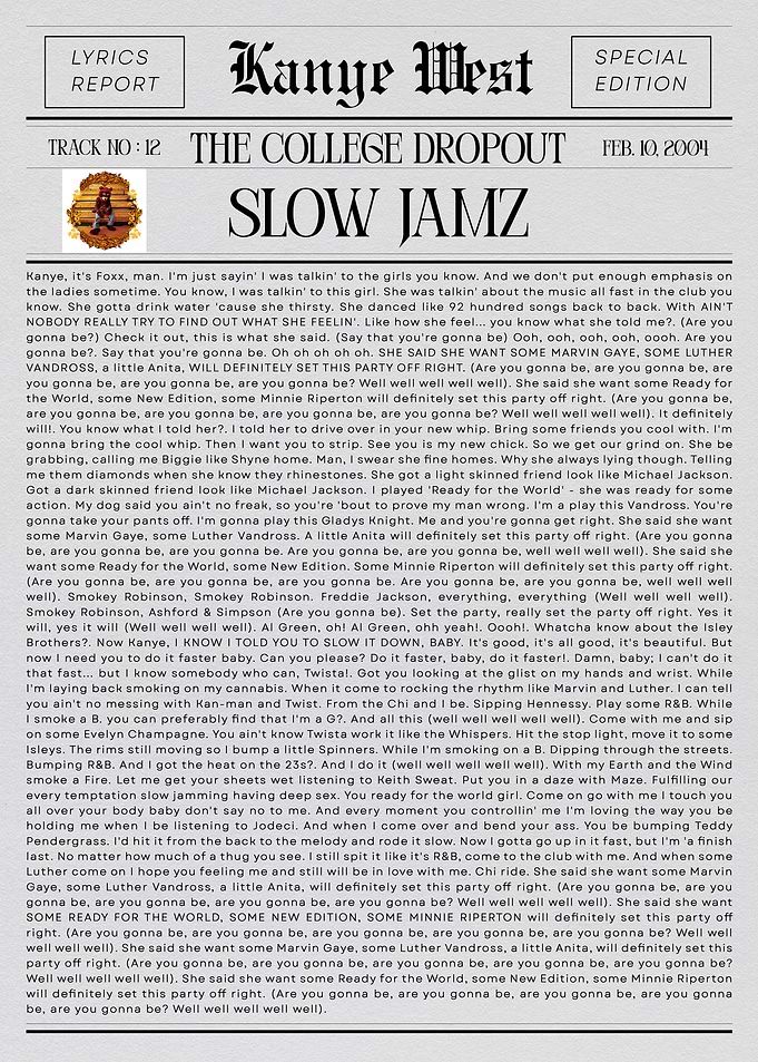 Kanye West Slow Jamz