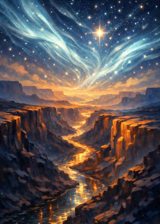 Cosmic Canyon River at Sunset