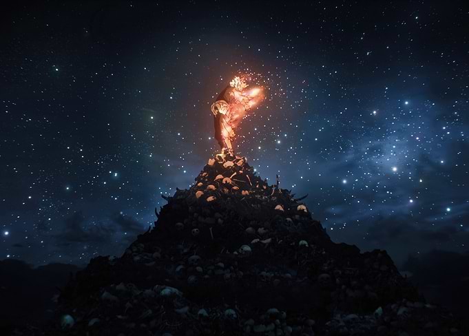 Gabimaru's Ascent on the Pile of Skulls