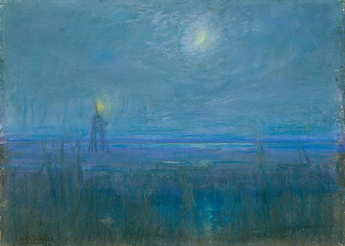 Moonlit Lighthouse Over Water