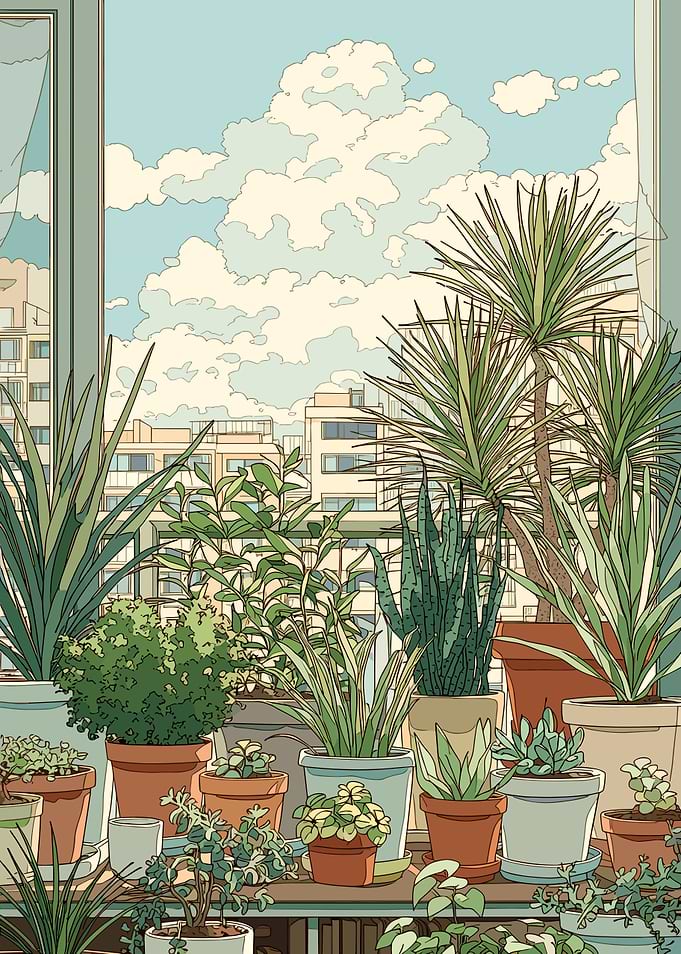 Balcony Garden with City View