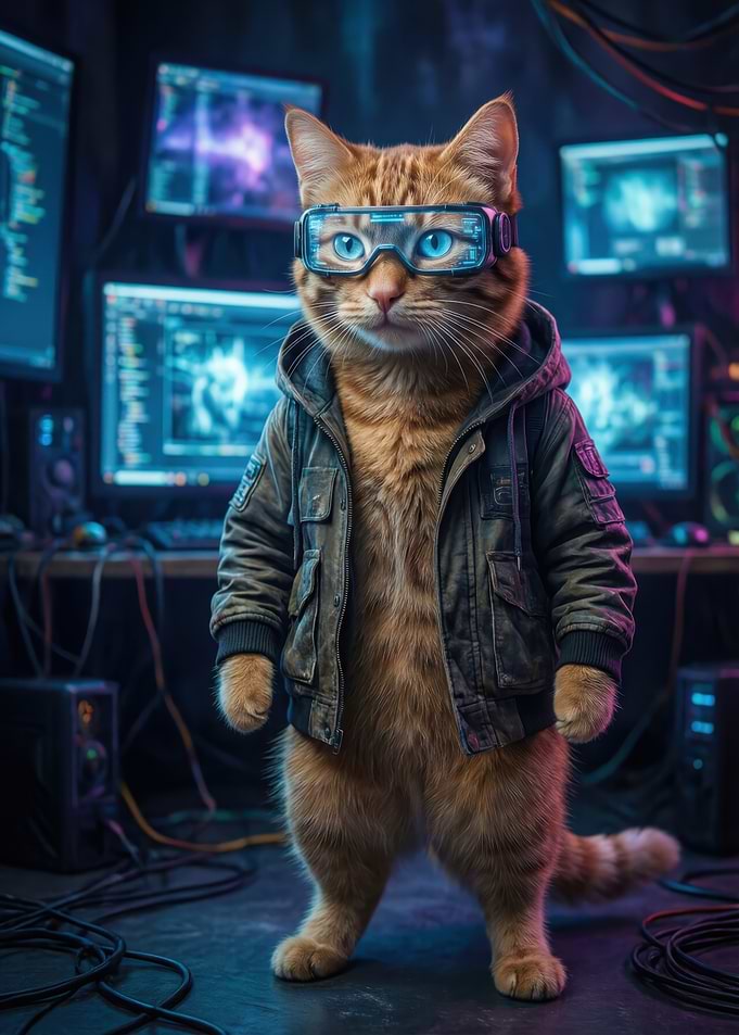 Cyberpunk Cat Hacker
