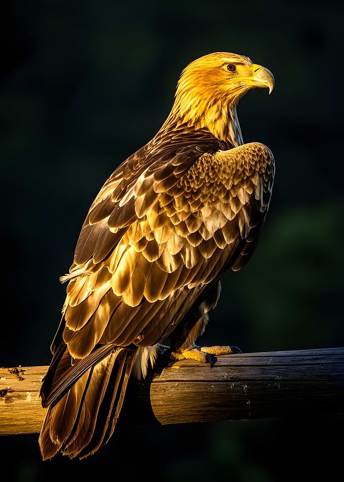 Golden Eagle Perched on a Branch