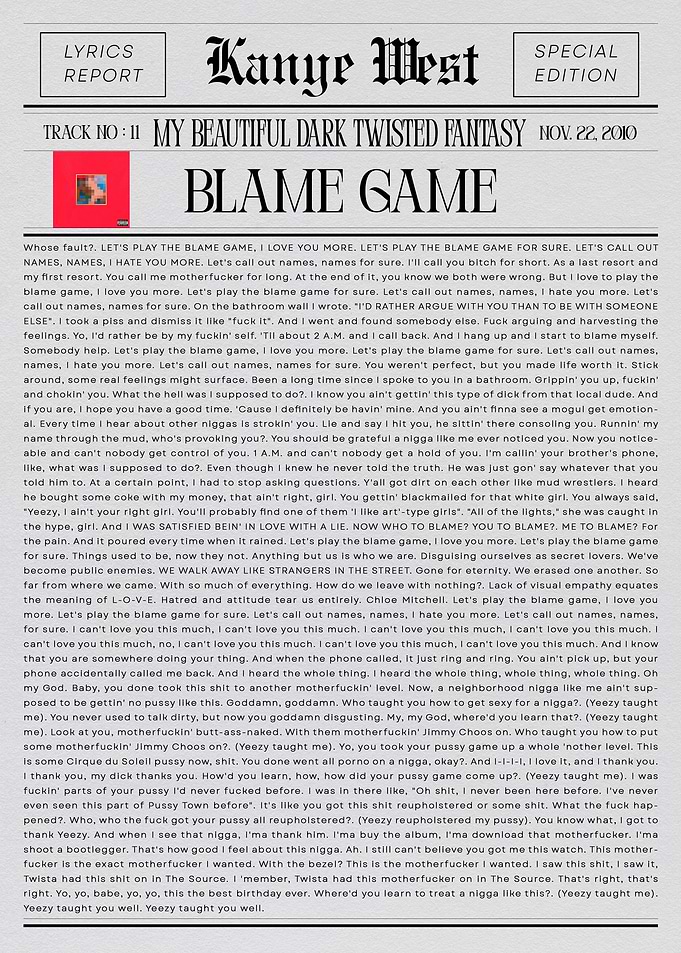 Kanye West Blame Game