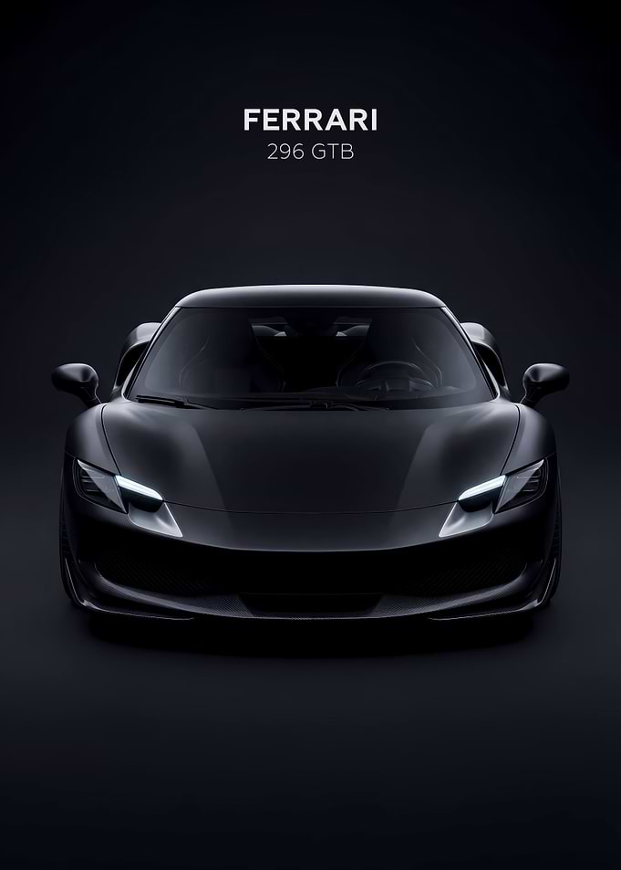Ferrari 296 GTB Black Sports Car