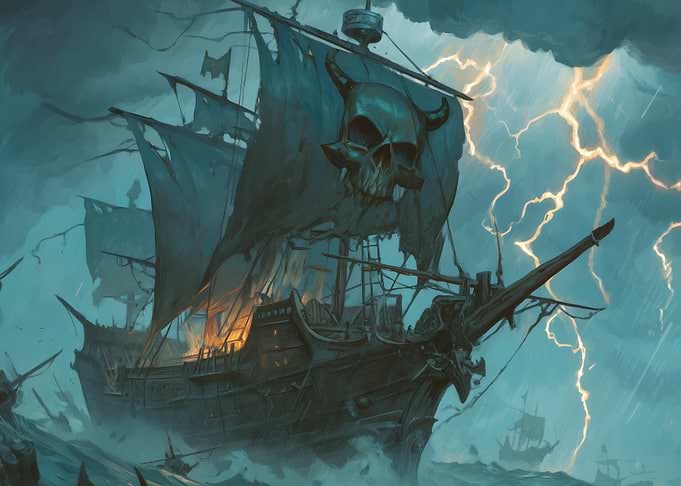 Pirate Ship in a Storm