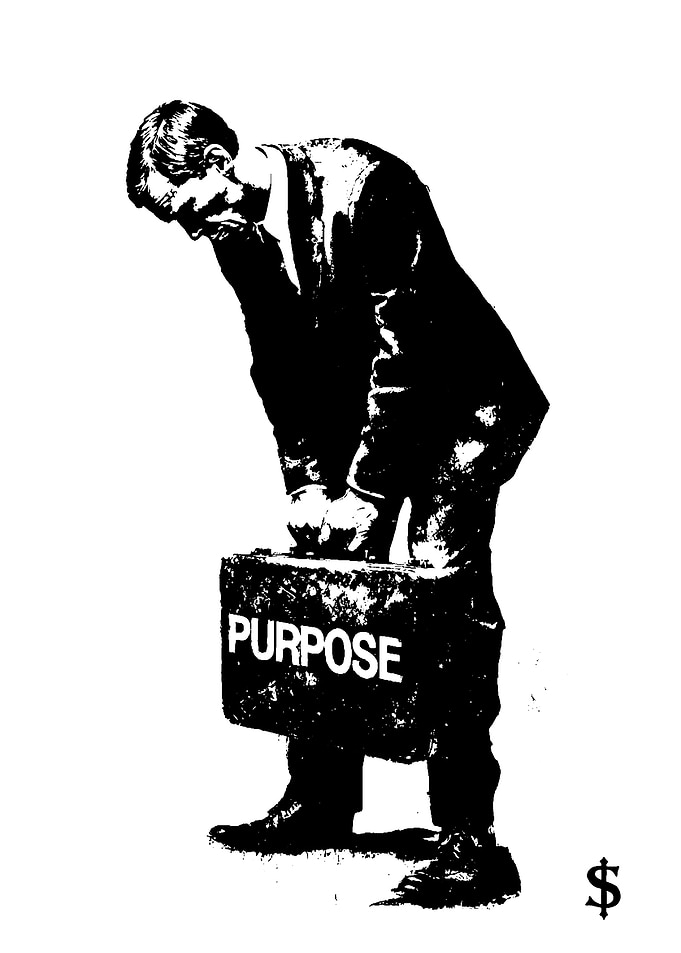 Man Carrying a Heavy Briefcase of Purpose