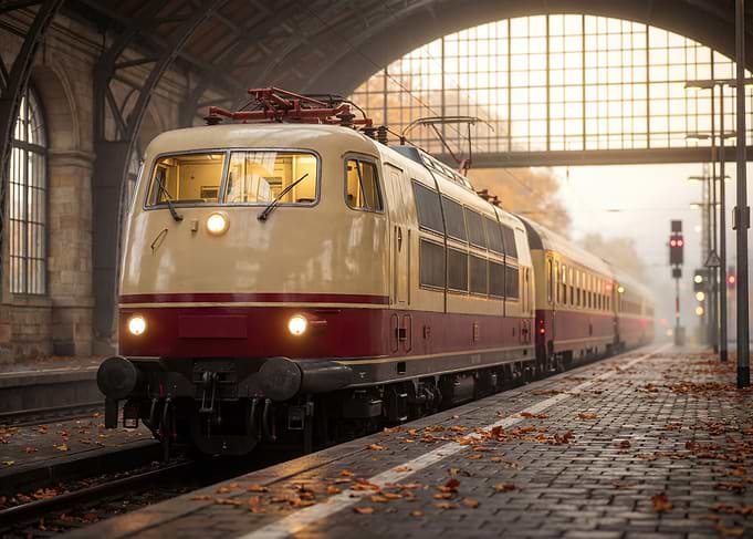 Vintage Train at Station