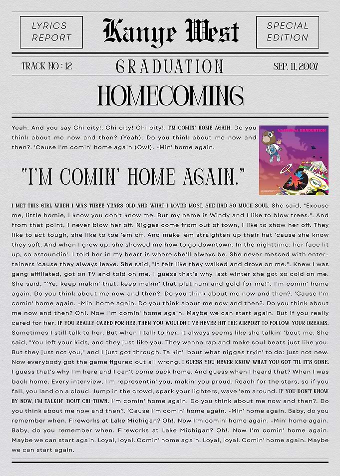 Kanye West Homecoming Newspaper