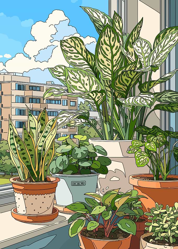 Balcony Garden with City View