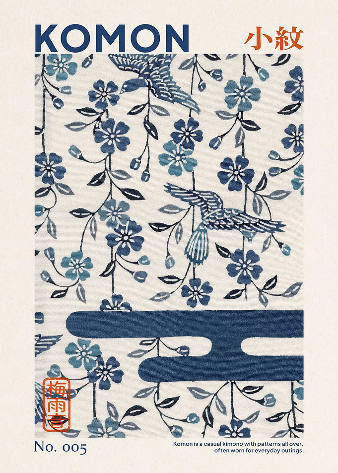 Japanese Kimono Floral Pattern Skan