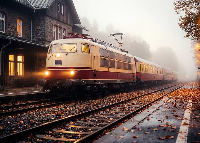 Vintage Train at Misty Station