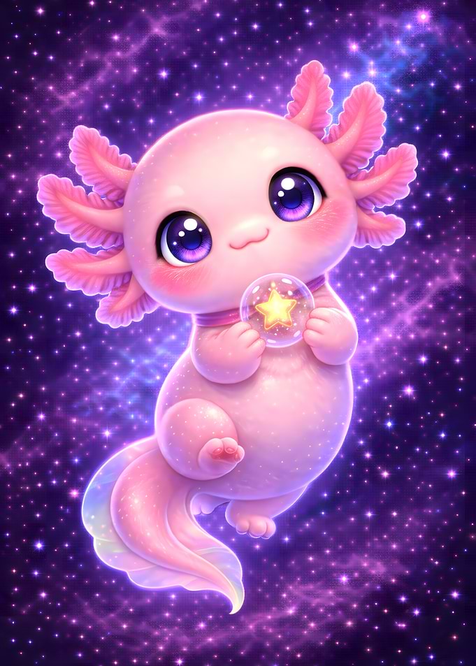 Cute Axolotl in Space