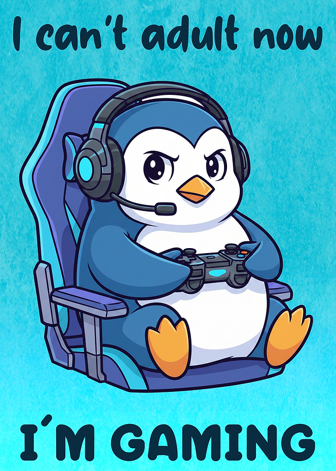 Cute Penguin Gamer