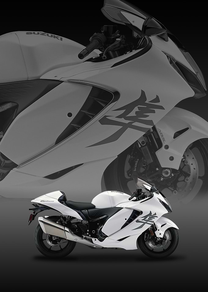 White Suzuki Hayabusa Motorcycle