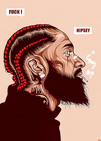Nipsey Hussle Portrait with Cigarette
