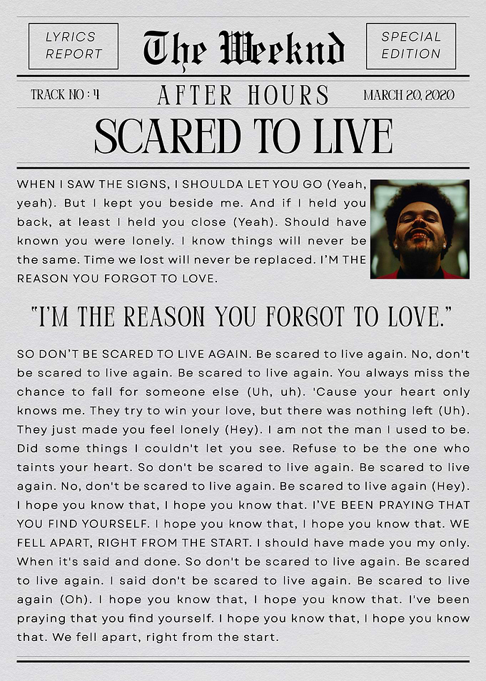 The Weeknd Scared to Live