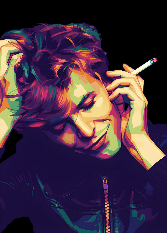 Pop Art Portrait of a Person Smoking
