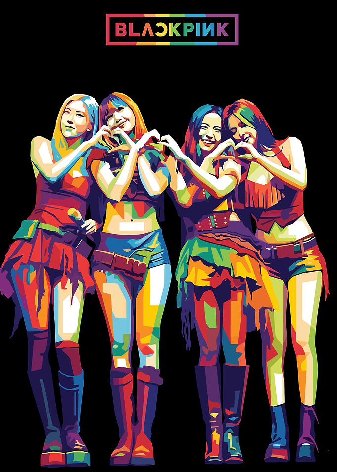 Blackpink K-Pop Group Pop Art