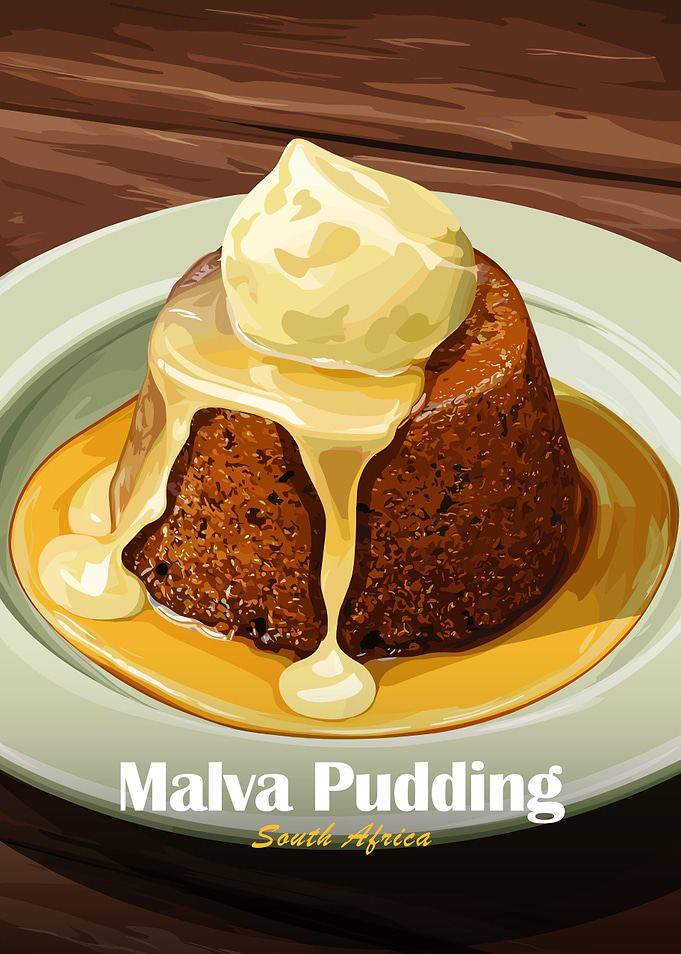 Malva Pudding with Ice Cream
