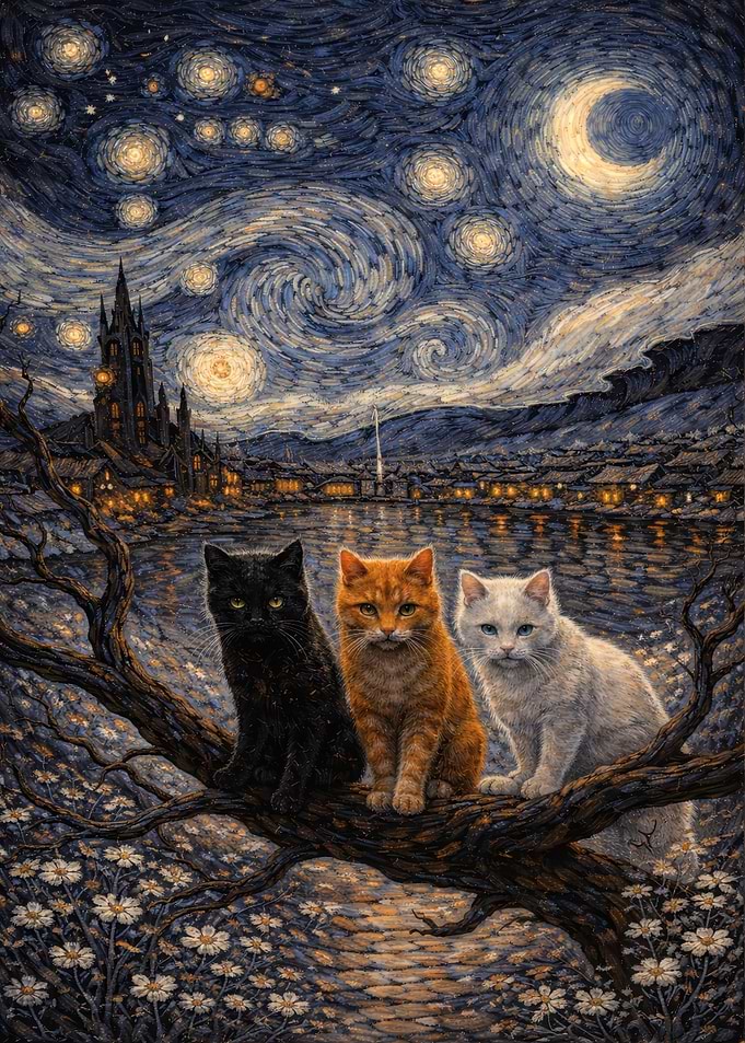 Starry Night Cats