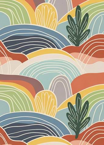 Abstract Rainbow Hills Landscape