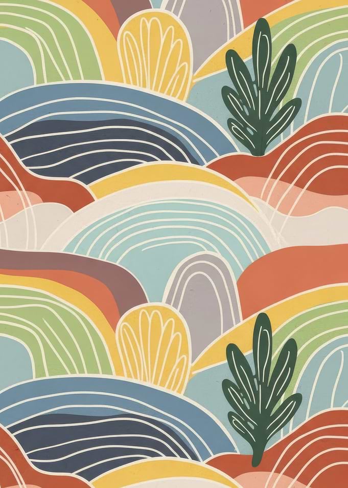 Abstract Rainbow Hills Landscape